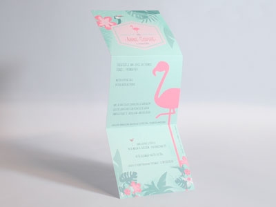Miami Flamingo Anne-Sophie geboortekaart