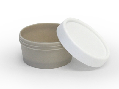 Pet potje grijs schroefdeksel wit (24 stuks)