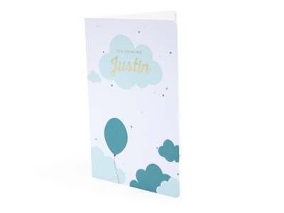 Olifantje Balthazar licht blauw Justin geboortekaart