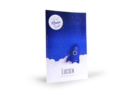Raket galaxy blue geboortekaart Lucien 105x166 mm