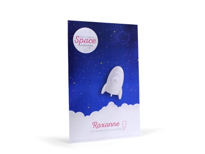 Raket off white geboortekaart Roxanne 105x166 mm