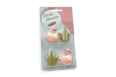Zwaan Dame Blanche Peach Magneten - 4 in Blister (6 stuks)