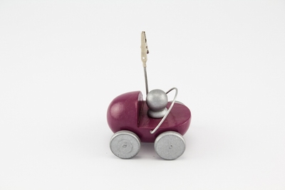 Fotoclip Hout - Kinderwagen Aubergine