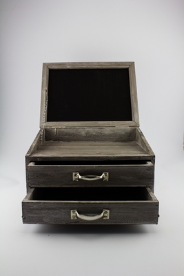 Bestekkoffer Hout met 2 Schuiven