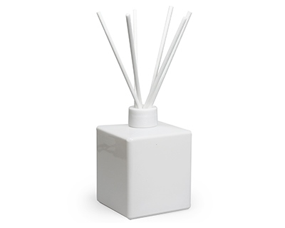 Kubus Witte 300 ml Fles - Witte Top en 6 Witte Stokjes