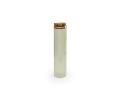 Glazen Cotton Mini Tube met Deksel Kurk - 12 stuks