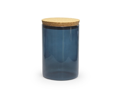 Bokaal Silver Blue 700 ml met Deksel Kurk - Enkel afhalen