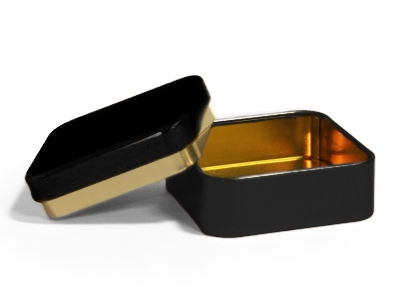 Zwart-Goud Blik Vierkant Doosje (24 stuks)