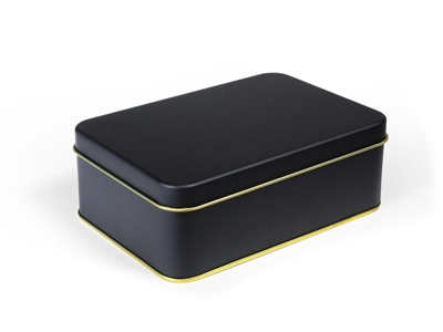 Zwart-Goud Luxe Blik Rechthoekige Bewaardoos (2 stuks)