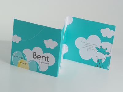 Giraf Raf Emeraldgroen Bent Geboortekaart
