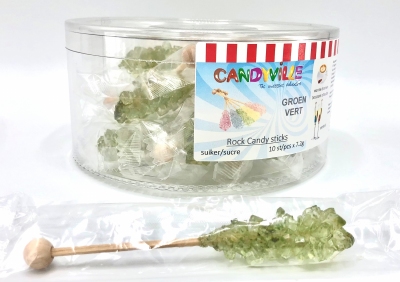 Tubo Rock Candy Sticks Groen (10 stuks)