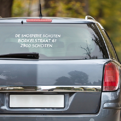 Naamsticker breedte 35 cm (Vanaf 1 stuk)